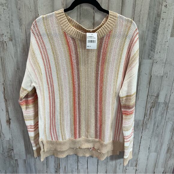 Lush Sweaters - NWT Lush Cream Multi Stripe Sweater Lightweight Cozy